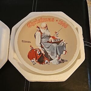 Vintage 1998 Collectable Norman Rockwell Christmas Plate, Excellent Condition